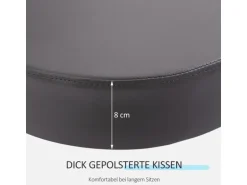HOMCOM Rollhocker Höhenverstellbar mit Lehne Ø35 x 72-84 cm