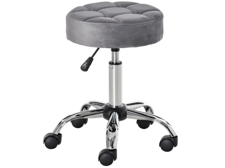 HOMCOM Salonstuhl mit Rädern Drehbar 35 x 35 x 49-61cm