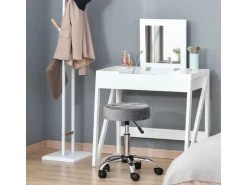 HOMCOM Salonstuhl mit Rädern Drehbar 35 x 35 x 49-61cm