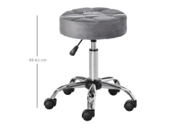 HOMCOM Salonstuhl mit Rädern Drehbar 35 x 35 x 49-61cm