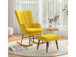 HOMCOM Schaukelstuhl mit Hocker 64x90x89 cm
