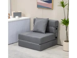 HOMCOM Schlafsessel Klappbar 2-in-1 mit Bettfunktion Kissen