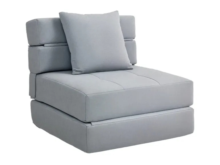 HOMCOM Schlafsessel Polybaumwolle Schaumstoff Hellgrau 70L x 70B x 61H cm