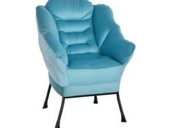 HOMCOM Sessel mit Seitentasche Polyester Blau 80L x 78B x 100H cm