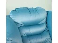 HOMCOM Sessel mit Seitentasche Polyester Blau 80L x 78B x 100H cm