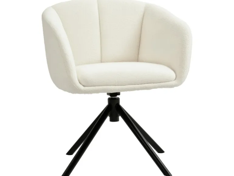 HOMCOM Sessel Polyester Metall Cremeweiß 58,5L x 59B x 78,5H cm