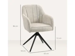 HOMCOM Sessel Wohnzimmer Loungesessel mit Stahlbeine Samtoptik für Schlafzimmer Beige