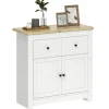 HOMCOM Sideboard Spanplatte 79L x 35B x 80H cm Weiß