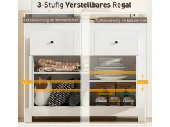 HOMCOM Sideboard Spanplatte 79L x 35B x 80H cm Weiß