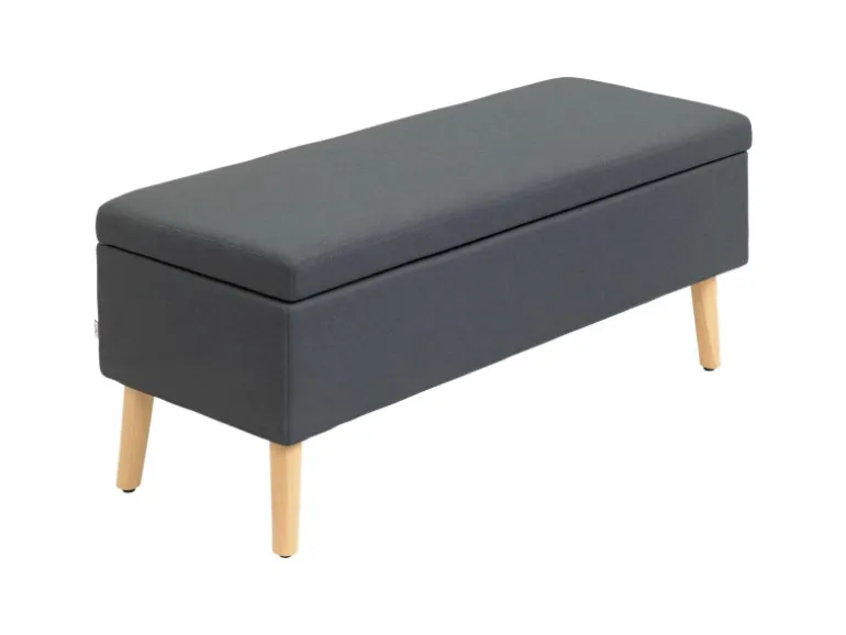 HOMCOM Sitzbank mit Stauraum Polsterbank 110 x 39 x 45 cm Dunkelgrau