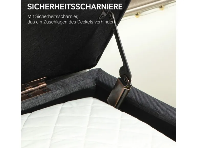 HOMCOM Sitzbank mit Stauraum Polsterbank 110 x 39 x 45 cm Dunkelgrau