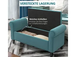HOMCOM Sitzbank mit Stauraum bis 120 kg Belastbar 126 x 48,5 x 47 cm