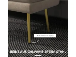 HOMCOM Sitzbank Polsterbank mit Stauraum Samtoptik Beige 79 x 37 x 43 cm