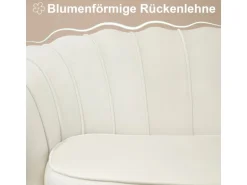 HOMCOM 2-Sitzer-Sofa Polyester Metall Cremeweiß 130L x 77B x 77H cm