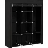 HOMCOM Stoffschrank mit Kleiderstange 8 Ebenen Faltbar Schwarz 125 x 43 x162,5cm