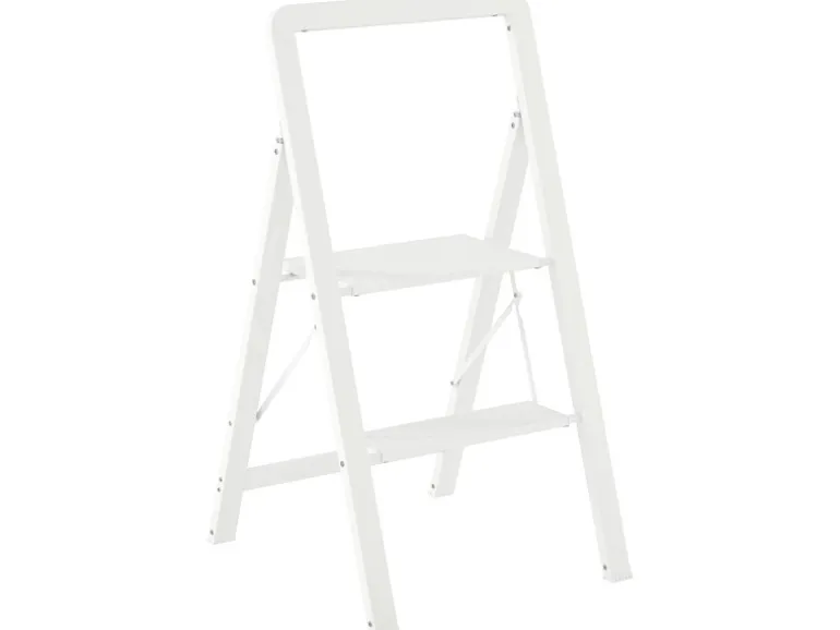HOMCOM Trittleiter Aluminium 49,5L x 41,5B x 82,6H cm Weiß