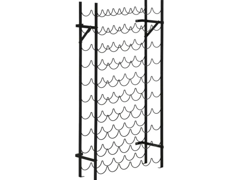 HOMCOM Weinregal Weinständer 60 Flaschen Wandbefestigung Metall Schwarz