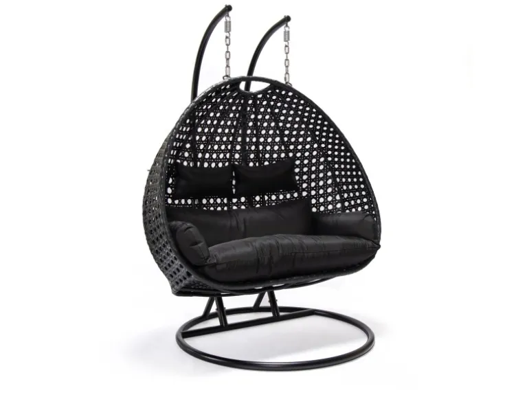 Home Deluxe Hängesessel Twin Polyrattan Schwarz