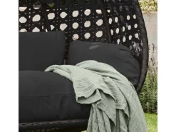 Home Deluxe Hängesessel Twin Polyrattan Schwarz