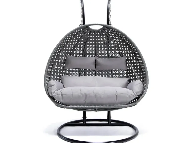 Home Deluxe Hängesessel Twin Polyrattan Grau
