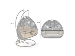 Home Deluxe Hängesessel Twin Polyrattan Grau