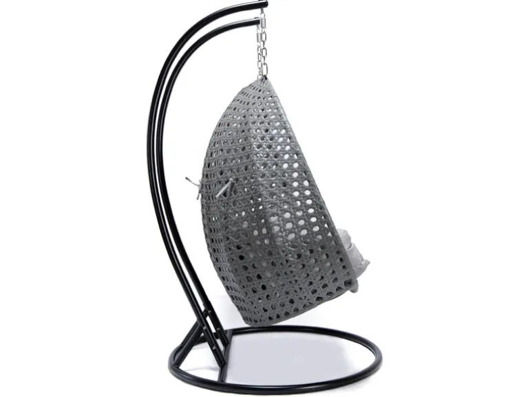 Home Deluxe Hängesessel Twin Polyrattan Grau