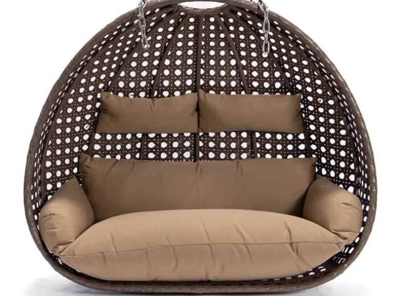 Home Deluxe Hängesessel-Korb Twin ohne Gestell inkl. Sitzkissen Braun