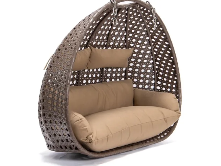Home Deluxe Hängesessel-Korb Twin ohne Gestell inkl. Sitzkissen Braun