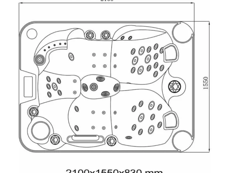 Home Deluxe Outdoor Whirlpool Beach Plus für 2 Personen 210 x 155 x 83 cm