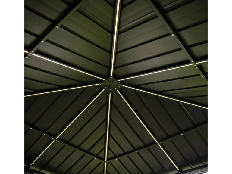 Home Deluxe Pavillon Azur 270 cm x 270 cm x 200 cm Solar-LED-Beleuchtung