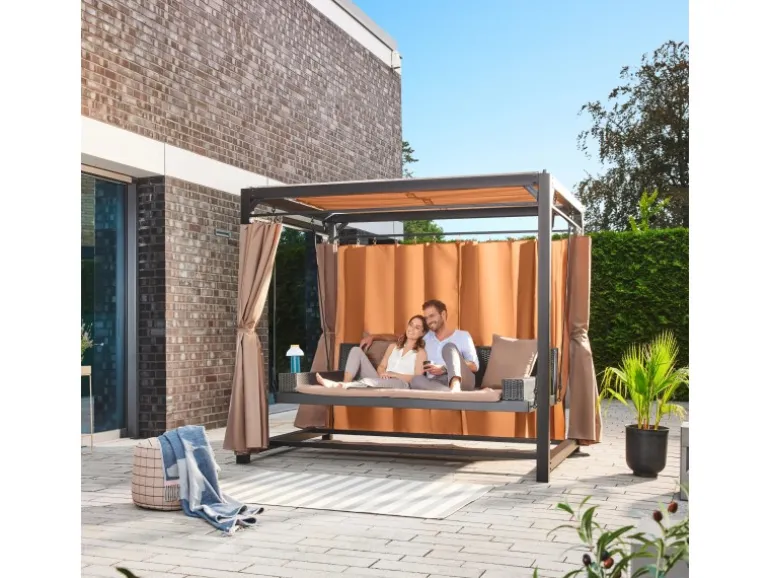 Home Deluxe Pavillon Provence 236 cm x 180 cm x 210 cm mit Gartenliege