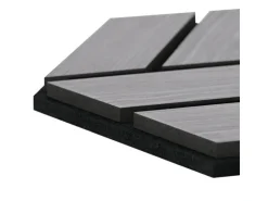 Homestyle4u Akustikpaneele 30 x 26 cm 10 Stück Grau Hexagon Wandpaneele Holz