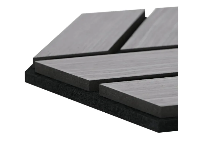 Homestyle4u Akustikpaneele 30 x 26 cm 10 Stück Grau Hexagon Wandpaneele Holz