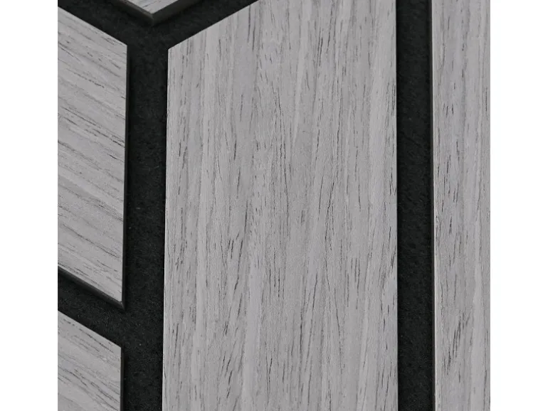 Homestyle4u Akustikpaneele 30 x 26 cm 10 Stück Grau Hexagon Wandpaneele Holz