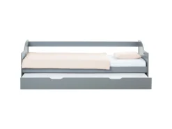Homestyle4u Ausziehbett 90 x 200 cm Grau 2506
