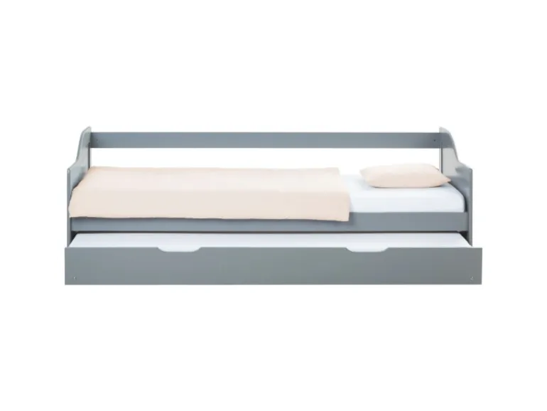 Homestyle4u Ausziehbett 90 x 200 cm Grau 2506