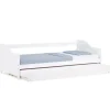Homestyle4u Ausziehbett 90 x 200 cm Weiß 1420