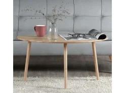 Homestyle4u Beistelltisch Natur Couchtisch Holztisch Nierentisch Kiefer
