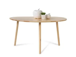 Homestyle4u Beistelltisch Natur Couchtisch Holztisch Nierentisch Kiefer