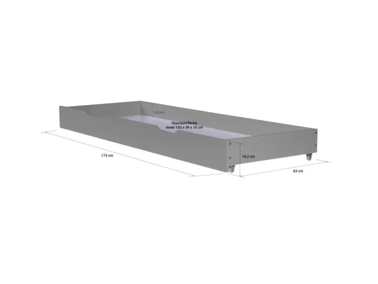 Homestyle4u Bettkasten in Grau 173x16x63 cm 2040