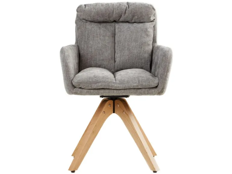Homestyle4u 2er Set Polsterstühle Drehbar in Grau 2851