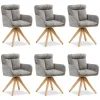 Homestyle4u 6er Set Polsterstühle Drehbar in Grau 2853