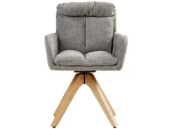 Homestyle4u 6er Set Polsterstühle Drehbar in Grau 2853