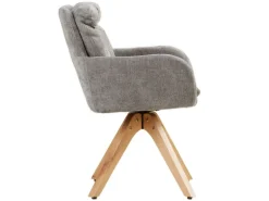 Homestyle4u 6er Set Polsterstühle Drehbar in Grau 2853