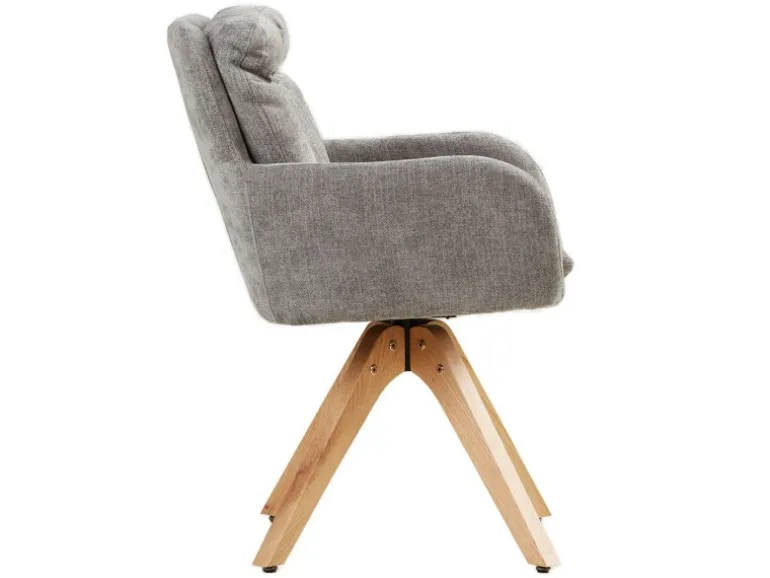 Homestyle4u 6er Set Polsterstühle Drehbar in Grau 2853