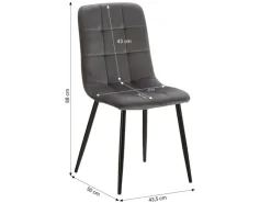 Homestyle4u Esszimmerstuhl 6er Set in Anthrazit Samt 2329