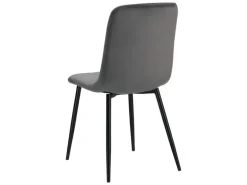 Homestyle4u Esszimmerstuhl 6er Set in Anthrazit Samt 2329