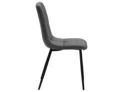 Homestyle4u Esszimmerstuhl 6er Set in Anthrazit Samt 2329