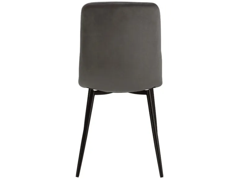 Homestyle4u Esszimmerstuhl 6er Set in Anthrazit Samt 2329