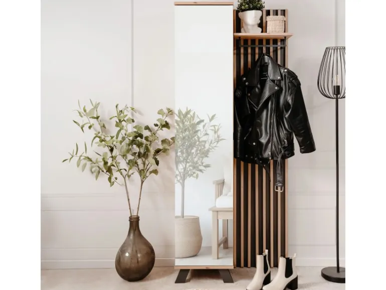Homestyle4u Garderobe Flurgarderobe mit Spiegel Flurmöbel Garderobenpaneel